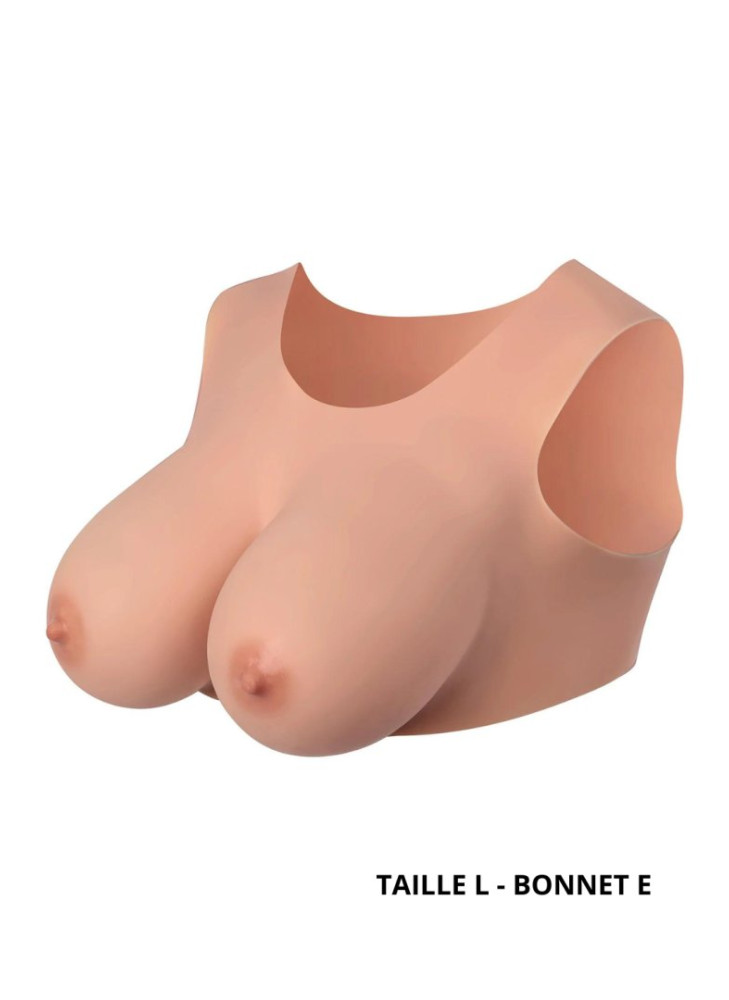 Buste seins réaliste couleur peau claire Taille L Bonnet E - CC730014019405